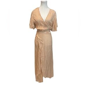 LUMINARY Wrap Maxi Dress for Women Casual Deep V Neck Size:M NWT